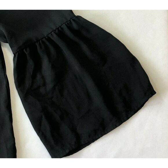 Vero Moda Blouse Women Small Black Sheer Top 3/4 Bell Sleeves Vmelli Career Work - Picture 5 of 11